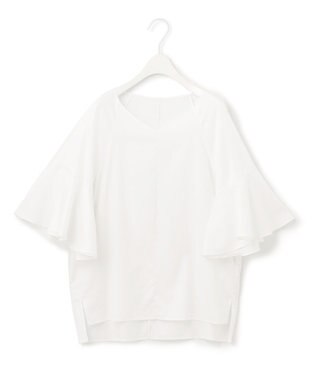 ICB 【洗える】コットンサテン　フレアスリーブブラウス オフホワイト系