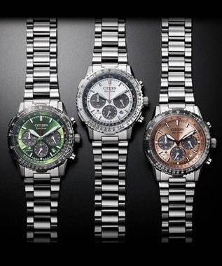 CITIZEN 【40mmケース クロノグラフ】電池交換不要 航空計算尺機能搭載モデル CA4664-60X シルバー