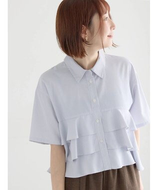 Te chichi 半袖ティアードフリルクロップトシャツ