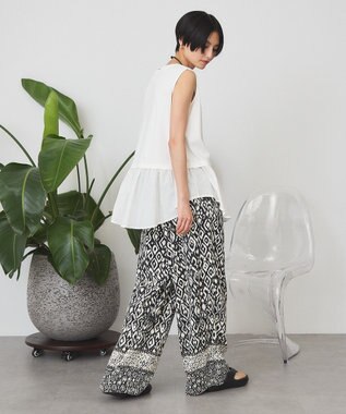 AMERICAN HOLIC 異素材裾フレアノースリーブプルオーバー Off White