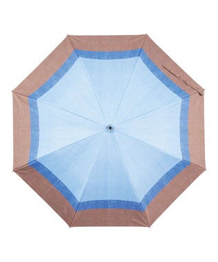 MOONBAT 断熱パラソル 二階建て 晴雨兼用 テクスチャー3ボーダー 日傘 遮熱 遮光 UV ペールスカイ