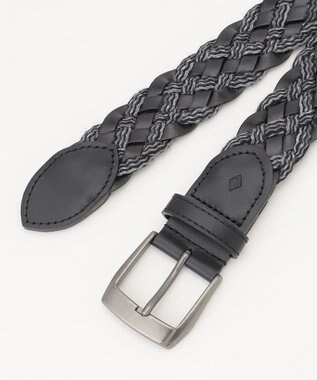 JOSEPH ABBOUD  【イタリア素材/日本製】レザーミックスブレンズ ベルト ブラック系