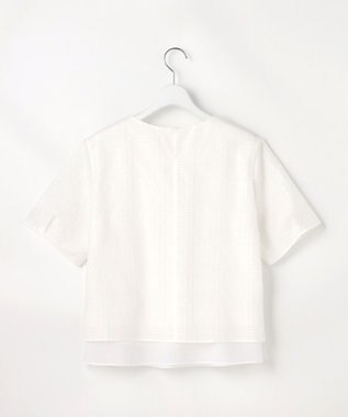 J.PRESS LADIES レーシーチェック クルーネック カットソー ホワイトチェック系3