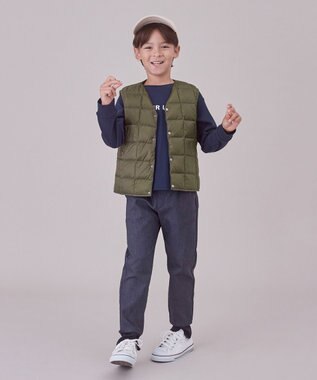 UNFILO 【110-150cm】選べるアソート ロゴロンT(UNISEX) [刺繍ロゴ]ネイビー