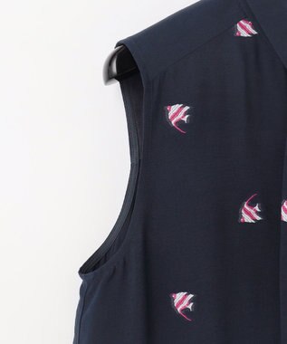 GRACE CONTINENTAL エンゼルフィッシュジャガードワンピース ネイビー