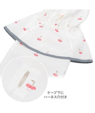 PET PARADISE ペットパラダイス ケープ付き レインコート 《チェリー》 中型犬 大型犬 ホワイト×レッド