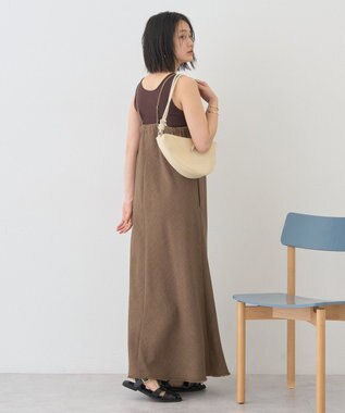 AMERICAN HOLIC リネンライクフリンジキャミワンピース Brown