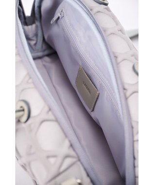 MIYABIYA 【撥水加工】篭目大柄エンボスボンディングミニボストン シルバーグレー