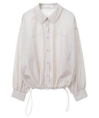 Green Parks イージーケア裾ドロストシャツ Gray