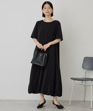 AMERICAN HOLIC 【イージーケア】バルーンワンピース Black