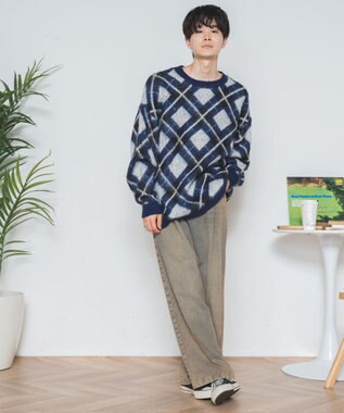 WEGO モヘアライク総柄BIGプルオーバー 柄2