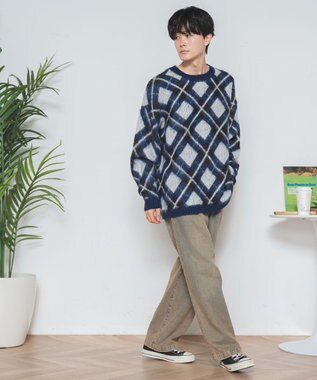 WEGO モヘアライク総柄BIGプルオーバー 柄2