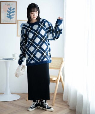 WEGO モヘアライク総柄BIGプルオーバー 柄2