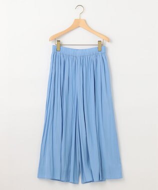 組曲 【新色追加・ウエスト調整可】ギャザーライトデシン パンツ サックスブルー系