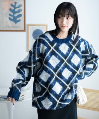 WEGO モヘアライク総柄BIGプルオーバー 柄2