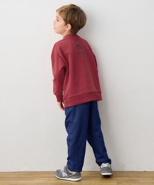 ANY KIDS 車プリント 裏毛トレーナー ボルドー