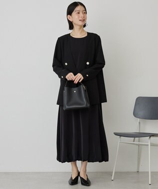 AMERICAN HOLIC 【イージーケア】バルーンワンピース Black