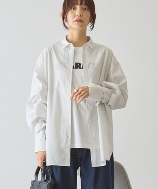 AMERICAN HOLIC 【イージーケア】バックギャザーリボンシャツ White