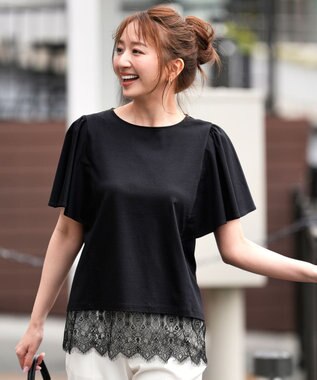 ANY SIS L 【シルクタッチさら魅せTシャツ】袖フレア プルオーバー