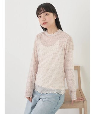 earth music&ecology アソート柄シアーインナー Pink Beige