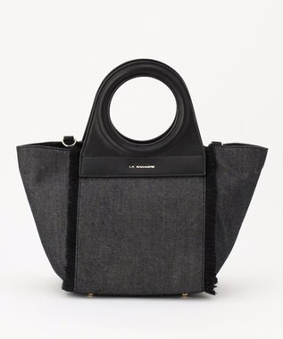 LA BAGAGERIE フリンジデニムバッグ Sサイズ ブラック