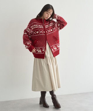 earth music&ecology ウエストシャーリングティアードスカート Ivory