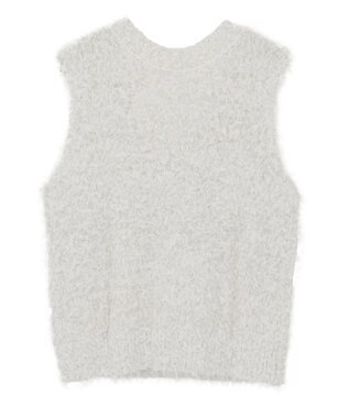 Green Parks フェザーヤーンニットベスト Ivory