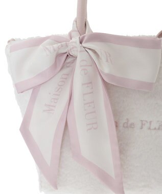 Maison de FLEUR スカーフ付きボア2WayMトートバッグ Pink Beige