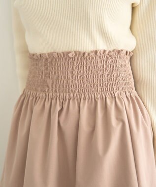 earth music&ecology ウエストシャーリングティアードスカート Beige