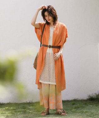 Green Parks 半袖シアーシャツワンピース Off White