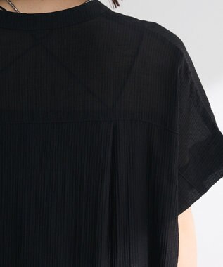 Green Parks 半袖シアーシャツワンピース Off White