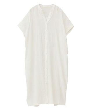 Green Parks 半袖シアーシャツワンピース Off White