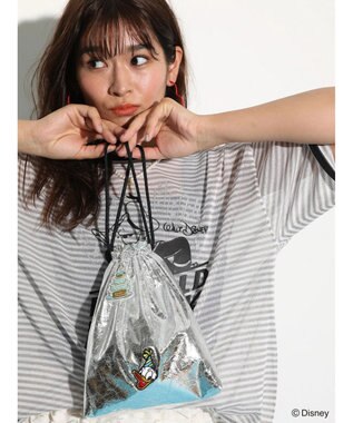 Green Parks ドナルドダック９０ｔｈ／ラメ巾着ポシェット Silver