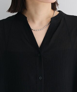 Green Parks 半袖シアーシャツワンピース Off White