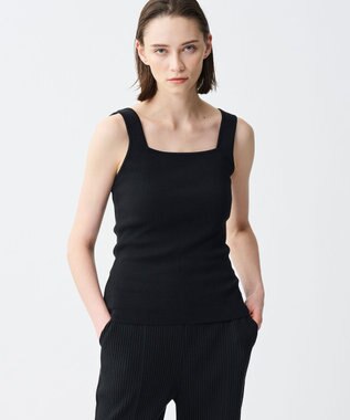 リネンニット スクエアタンクトップ