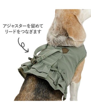 PET PARADISE ペットパラダイス ペタルオリーブ ベストハーネス Ｌ 大型犬 カーキ