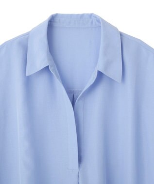 YECCA VECCA 裾レーススキッパーシャツ Blue