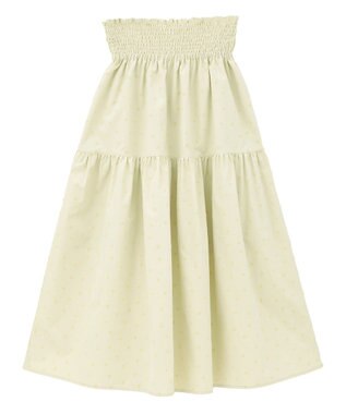 earth music&ecology ウエストシャーリングティアードスカート Ivory