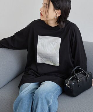 AMERICAN HOLIC ボックス箔プリントロングTシャツ Black
