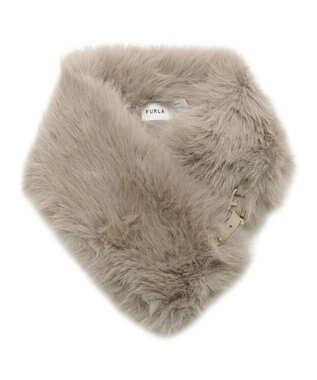 MOONBAT 【WEB限定】FURLA ベルト付きリッチフェイクファーマフラー ベージュ