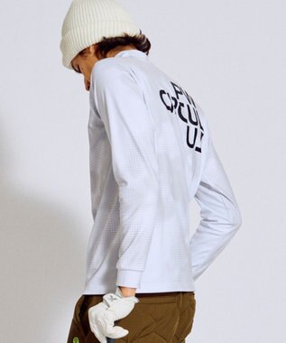 PW CIRCULUS 【裏起毛であたたか】【MEN】Dot camouflage ロングスリーブモックネックT ゴルフ ホワイト系5