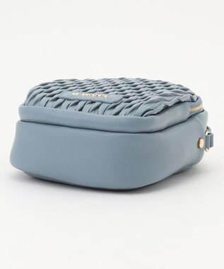 LA BAGAGERIE ランダムプリーツショルダーバッグ タテ ライトブルー