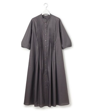 23区 【洗える】ラスターローン フロントタック ワンピース グレー系