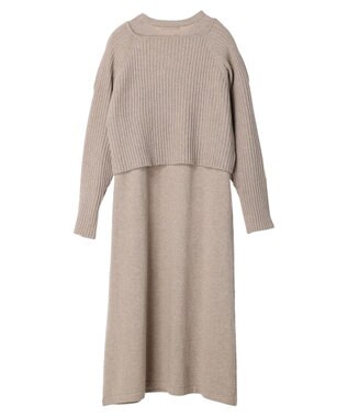 Green Parks armonia. ＳＥＴ２点ニットワンピース Beige