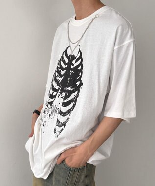 WEGO アクセ付きハードグラフィックT（SS） ホワイトその他