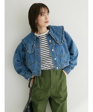 Green Parks ・Ｄｏｕｂｌｅ　Ｆｌａｇｓ　フリルカラーＧジャン Light Indigo