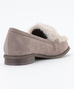 ANY SIS 【23.0cm~24.5cm】フェイクファーメタル モカシン グレージュ