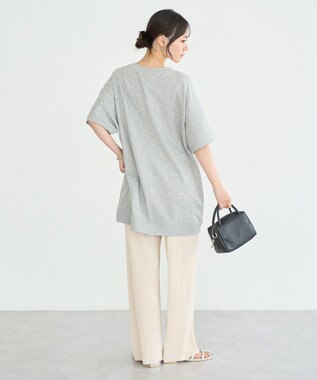 earth music&ecology レース切替ドルマン裏毛プルオーバー Gray Mixture