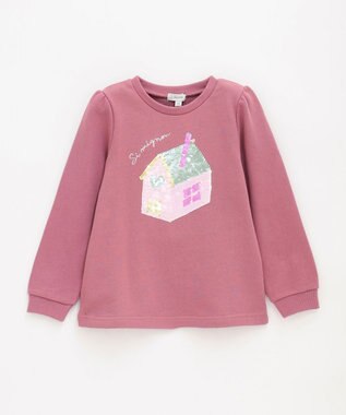 ANY KIDS ミラクルスパンコール トレーナー ピンク×家