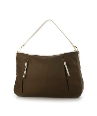 UNBILLION ペルケ perche / ナイロン牛革ヒネリかぶせ2wayトート ブラウン